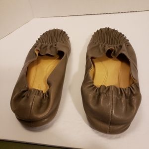 Chocolat Blu Cam2 Taupe Leather Ballet Flats Size 10 M